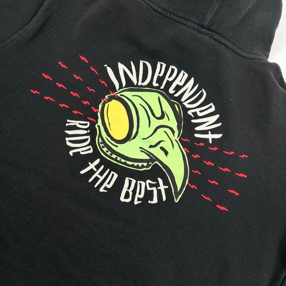 Men's Black Independent Tony Hawk Transmission Pullover Hoodie Sweatshirt Sz M - Picture 7 of 8